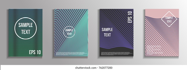 The minimal geometric coverage. A set of modern abstract oblong objects from vector abstract lines. Future template for the design of the background of albums, business brochures, banner, poster.
