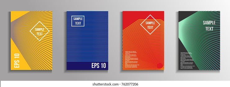 The minimal geometric coverage. A set of modern abstract oblong objects from vector abstract lines. Future template for the design of the background of albums, business brochures, banner, poster.