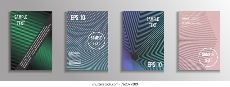 The minimal geometric coverage. A set of modern abstract oblong objects from vector abstract lines. Future template for the design of the background of albums, business brochures, banner, poster.