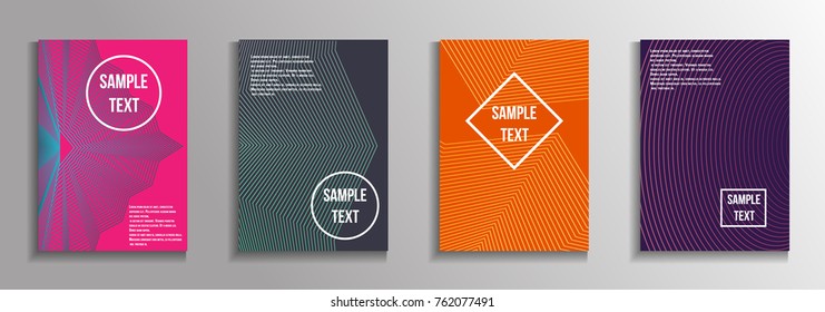 The minimal geometric coverage. A set of modern abstract oblong objects from vector abstract lines. Future template for the design of the background of albums, business brochures, banner, poster.
