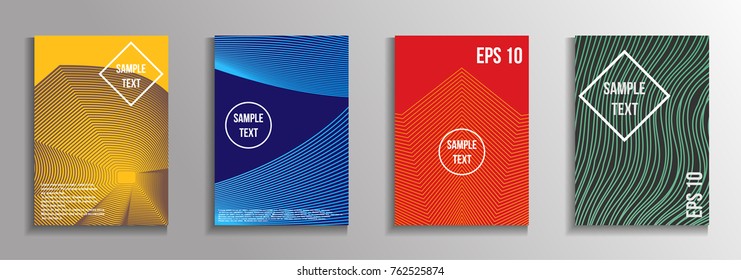 The minimal geometric coverage. A set of modern abstract oblong objects from vector abstract lines. Future template for the design of the background of albums, business brochures, banner, poster.