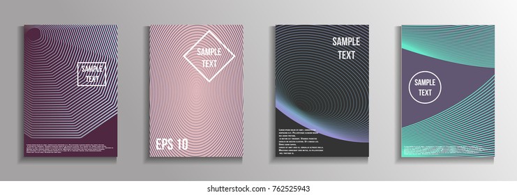 The minimal geometric coverage. A set of modern abstract oblong objects from vector abstract lines. Future template for the design of the background of albums, business brochures, banner, poster.