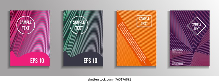 The minimal geometric coverage. A set of modern abstract oblong objects from vector abstract lines. Future template for the design of the background of albums, business brochures, banner, poster.