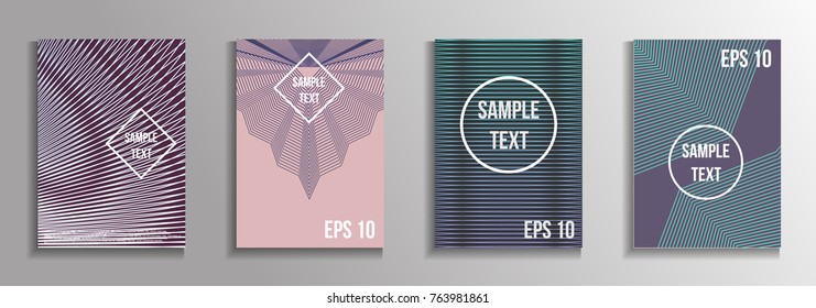 The minimal geometric coverage. A set of modern abstract oblong objects from vector abstract lines. Future template for the design of the background of albums, business brochures, banner, poster.