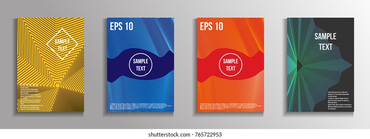 The minimal geometric coverage. A set of modern abstract oblong objects from vector abstract lines. Future template for the design of the background of albums, business brochures, banner, poster.