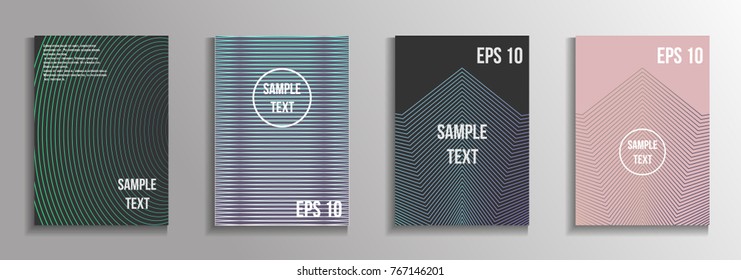 The minimal geometric coverage. A set of modern abstract oblong objects from vector abstract lines. Future template for the design of the background of albums, business brochures, banner, poster.