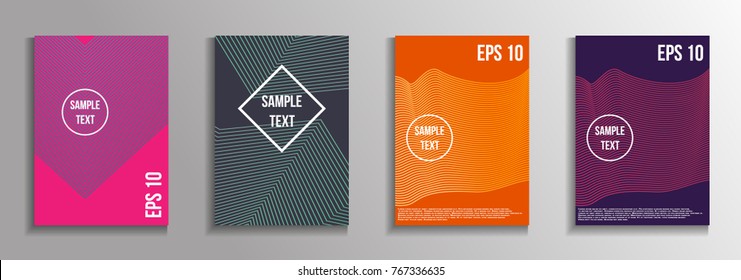 The minimal geometric coverage. A set of modern abstract oblong objects from vector abstract lines. Future template for the design of the background of albums, business brochures, banner, poster.
