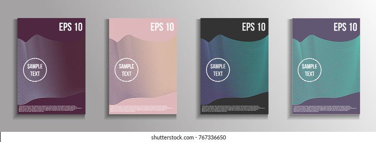 The minimal geometric coverage. A set of modern abstract oblong objects from vector abstract lines. Future template for the design of the background of albums, business brochures, banner, poster.