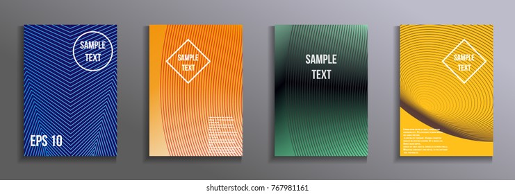 The minimal geometric coverage. A set of modern abstract oblong objects from vector abstract lines. Future template for the design of the background of albums, business brochures, banner, poster.