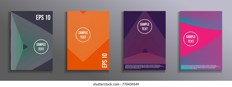 The minimal geometric coverage. A set of modern abstract oblong objects from vector abstract lines. Future template for the design of the background of albums, business brochures, banner, poster.