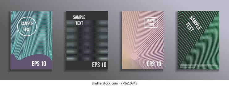 The minimal geometric coverage.    A set of modern abstract objects from abstract lines. Creative colors backgrounds. Design for the design of covers of business brochures, banners, posters.
