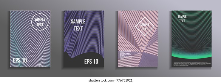 The minimal geometric coverage.    A set of modern abstract objects from abstract lines. Creative colors backgrounds. Design for the design of covers of business brochures, banners, posters.