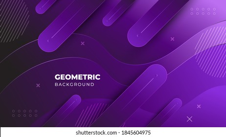 Minimal geometric creative background. Dynamic shapes composition. Abstract gradient purple Eps10 vector.