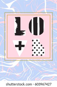Minimal geometric creative universal card. Design for poster, card, invitation, placard, brochure, flyer. Vector. 