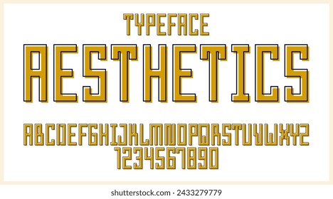 Fuente ciberpunk geométrica mínima, tipo de letra vectorial en geometría estilo cuadrado minimalista, tecnología futura tipografía neonoire urbana simple, letras del alfabeto y números estilo de píxel.