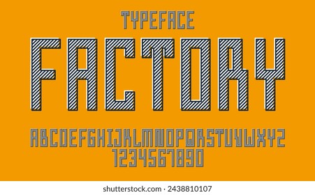 Minimal geometric cyberpunk font, vector typeface in geometry minimalist square style, future technology simple urban Neonoire typography, alphabet letters and numbers pixel style.