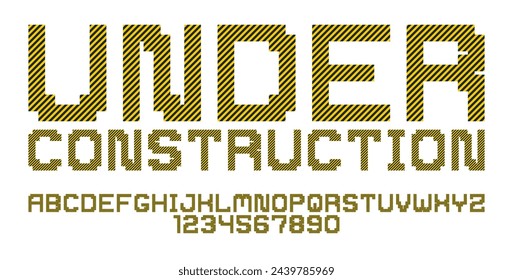 Minimal geometric cyberpunk font, vector typeface in geometry minimalist square style, future technology simple urban rectangular typography, alphabet letters and numbers high tech style.
