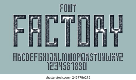Fuente ciberpunk geométrica mínima, tipo de letra vectorial en geometría estilo cuadrado minimalista, tecnología futura tipografía neonoire urbana simple, letras del alfabeto y números estilo de píxel.
