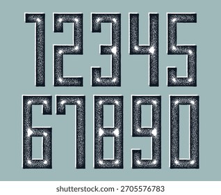 Números cyberpunk geométricos mínimos, números de Vector en geometría estilo cuadrado minimalista, tecnología futura números urbanos simples.