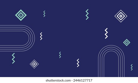 Moins géométrique, arrière-plan bleu foncé avec formes abstraites, rectangles, losbus. illustration vectorielle 