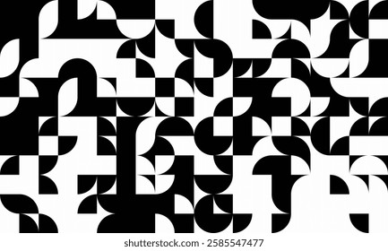 Minimal geometric design with abstract shapes and textured mosaic. Perfect for modern posters, textile prints, and seamless background patterns.