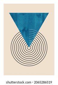 Minimal  geometric design poster, vector template for wall decoration, cover, postcard. EPS10 vector.