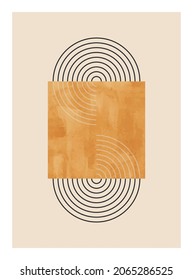 Minimal  geometric design poster, vector template for wall decoration, cover, postcard. EPS10 vector.
