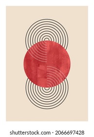 Minimal  geometric design poster, vector template for wall decoration, cover, postcard. EPS10 vector.