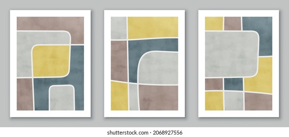 Minimal  geometric design poster, vector template for wall decoration, cover, postcard. EPS10 vector.