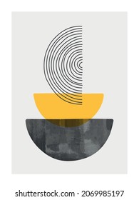 Minimal  geometric design poster, vector template for wall decoration, cover, postcard. EPS10 vector.