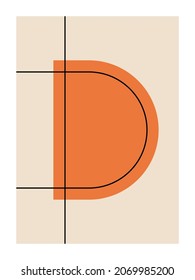 Minimal  geometric design poster, vector template for wall decoration, cover, postcard. EPS10 vector.