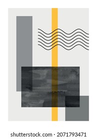 Minimal  geometric design poster, vector template for wall decoration, cover, postcard. EPS10 vector.