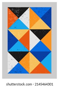 Minimal geometric design poster, vector template with primitive shapes