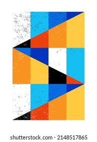 Minimales geometrisches Design-Poster, Vektorvorlage mit primitiven Formen