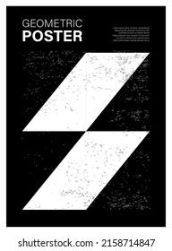 Cartel de diseño geométrico mínimo, plantilla vectorial con formas primitivas