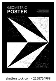 Minimal geometric design poster, vector template with primitive shapes
