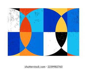 Minimales geometrisches Design-Poster, Vektorvorlage mit primitiven Formen