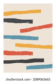 Minimal geometric design poster, wall decoration, EPS10 vector template with simple shapes.