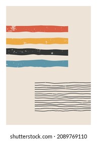 Minimal geometric design poster, wall decoration, EPS10 vector template with simple shapes.