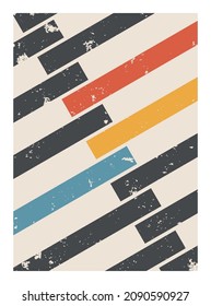 Minimal geometric design poster, wall decoration, EPS10 vector template with simple shapes.