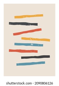 Minimal geometric design poster, wall decoration, EPS10 vector template with simple shapes.