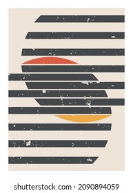 Minimal geometric design poster, wall decoration, EPS10 vector template with simple shapes.
