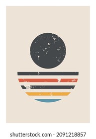 Cartel de diseño geométrico mínimo, decoración de pared, plantilla de vector EPS10 con formas simples.