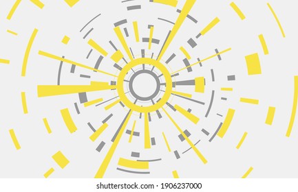 Afiches de diseño geométrico mínimo, colores grises y amarillos finales.Resumen del fondo de la tecnología de circuitos electrónicos futuristas. Elementos primitivos, estilo hipster. EPS vectorial 10.