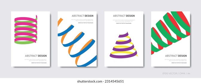 Minimal geometric design vector brochure cover set