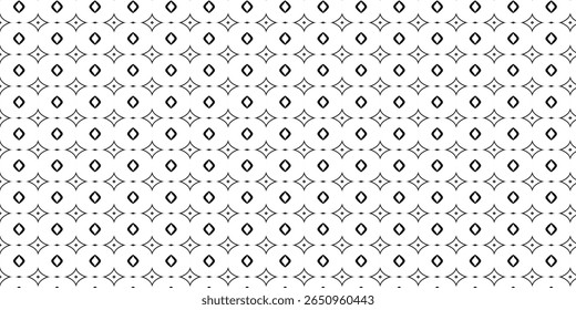 Minimal geometric diamond and circle seamless pattern in black on white. Suitable for textiles, modern prints, and backdrops. Features seamless, geometric, and pattern. - Powered by Shutterstock - Get 15% off with code: PIKWIZARD15