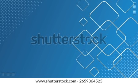 Minimal geometric dynamic blue shapes composition with white lines. Abstract background modern hipster futuristic graphic. Vector abstract background texture design