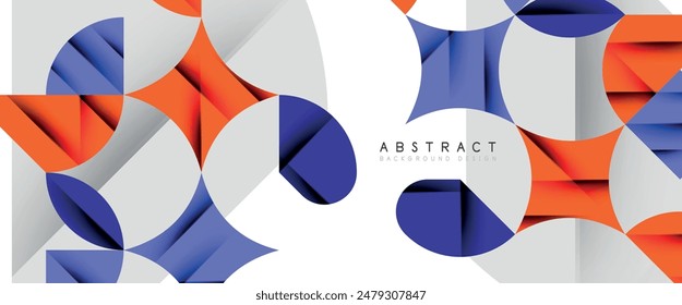 Minimal geometric elements on white. Petals, round triangles, star