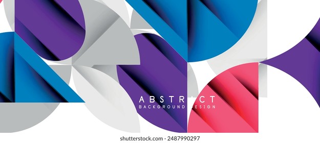 Minimal geometric elements on white. Petals, round triangles, star