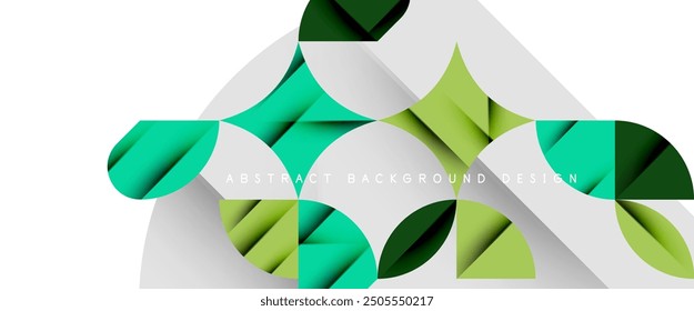 Minimal geometric elements on white. Petals, round triangles, star